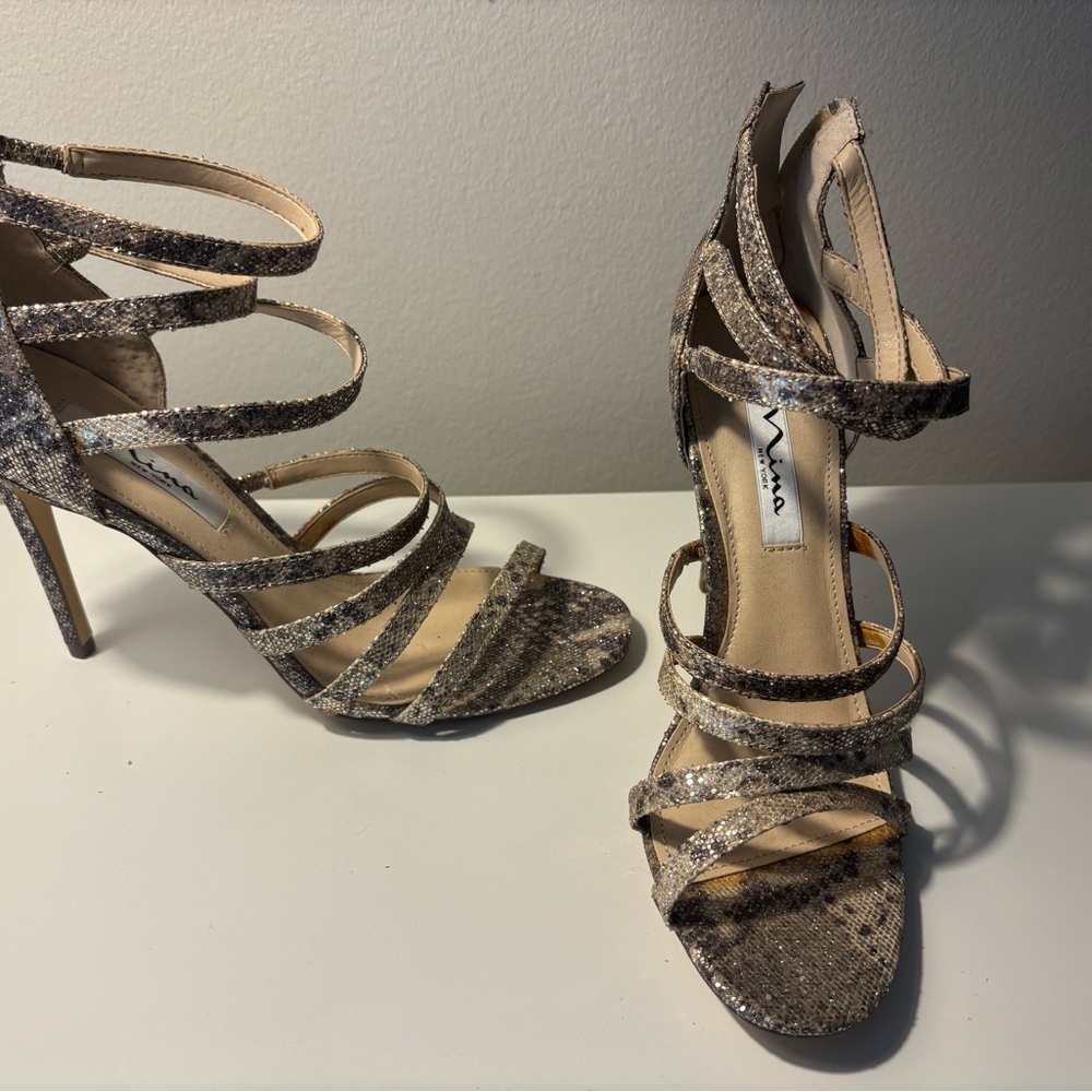 Vince Camuto Brown Strappy Heels